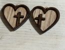 laser   layer heart cross earrings