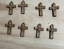 laser   cross earrings  love   hope 
