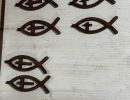 laser   jesus fish earrings