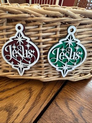 laser   jesus ornaments