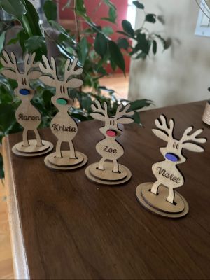 laser   personalized reindeer  standup 