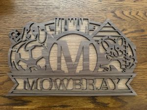 latest   laser   monogram name dog sign  mowbray 