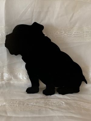 wood   sihlouette   bull dog 